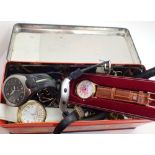 Box of mixed wristwatches including Buler mechanical example