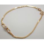 9ct yellow gold bracelet set with a diamond 3.