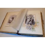Brass bound album of cabinet cards and photographs