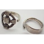 Two 925 silver rings one Scottish one hallmarked