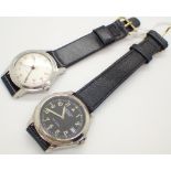 Two vintage wristwatches including black faced example