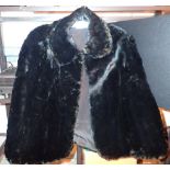 Ladies 1930 black fur cape