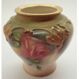 Royal Worcester small Hadleys Roses vase H: 10 cm