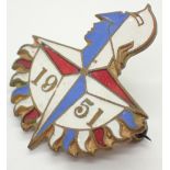 Vintage 1951 enamel Festival of Britain badge