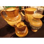 Four Doulton stoneware items