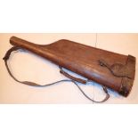 Antique leather leg of mutton shotgun case