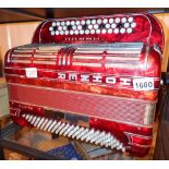Cased Hohner Morino accordion