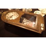 Vintage oak cased chiming wall clock