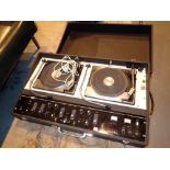 DJ turntables set with two Garrard SP25 MK IV decks disco northen soul