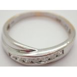 9ct white gold ring set with 0.25ct of diamonds size M 2.