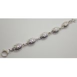 Silver fancy turtle shell effect bracelet