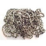 Two white metal possible silver guard chains