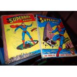 Vintage Superboy annual 1954 - 55 and an undated Superman annual costing 6 shillings