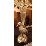 Antique Swan Epergne horn vase H: 40 cm