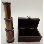 Small boxed brass telescope