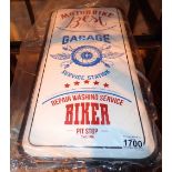 Large tin plate sign Biker Garage H: 57 cm