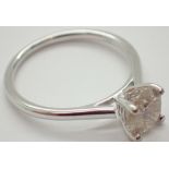 Bankrupt stock 18ct white gold diamond solitaire ring size M / N RRP £5000.00 1.