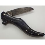 Early 20thC bakelite ladies tobacco folding knife in the form of a shoe
