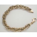 Sterling silver gold plated double link fancy bracelet fully hallmarked