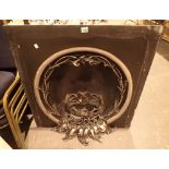 Heavy alloy fire surround with Art Nouveau stylised grate CONDITION REPORT: No