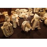 Complete rare set of Lladro Vowels all boxed Schoolgirl A model 01005145 Schoolgirl E model