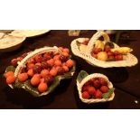 Three Italian ceramic fruit bowls
