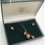 Pilgrim design Danish pendant and earring set boxed
