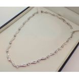 Boxed 925 silver stone set necklace