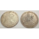Two Royal Mint of Bohemia 1 Thaler Maria Theresa 1780 thalers