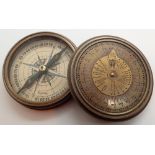 Brass sundial compass