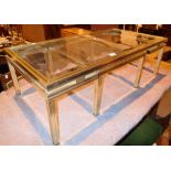 Gilt and bevelled glass table with table undertier by Pierre Vandel of Paris 106 x 56 x 35 cm H