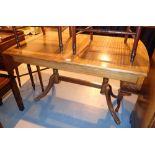 Vintage drawleaf trestle table