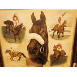 Framed original Phil Davie 95 oil on canvas of racehorse 60 x 50 cm