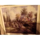 Pair of Dennis Lewan limited edition prints Stoney Lane Cottage and Alpine Falls
