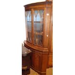 Large mahogany Reprodux corner cupboard with glazed door