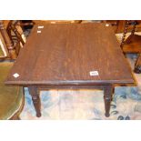 Low square dark oak coffee table 60 x 60 cm
