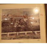 Framed and glazed limited edition 442 / 800 Dawn Run signed Claire Eva Burton with Chelsea Green