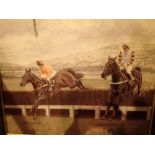 Framed Peter Deighan Burrough Hill ????? and Brown Chamberlain Cheltham Gold Cup 1984 print on