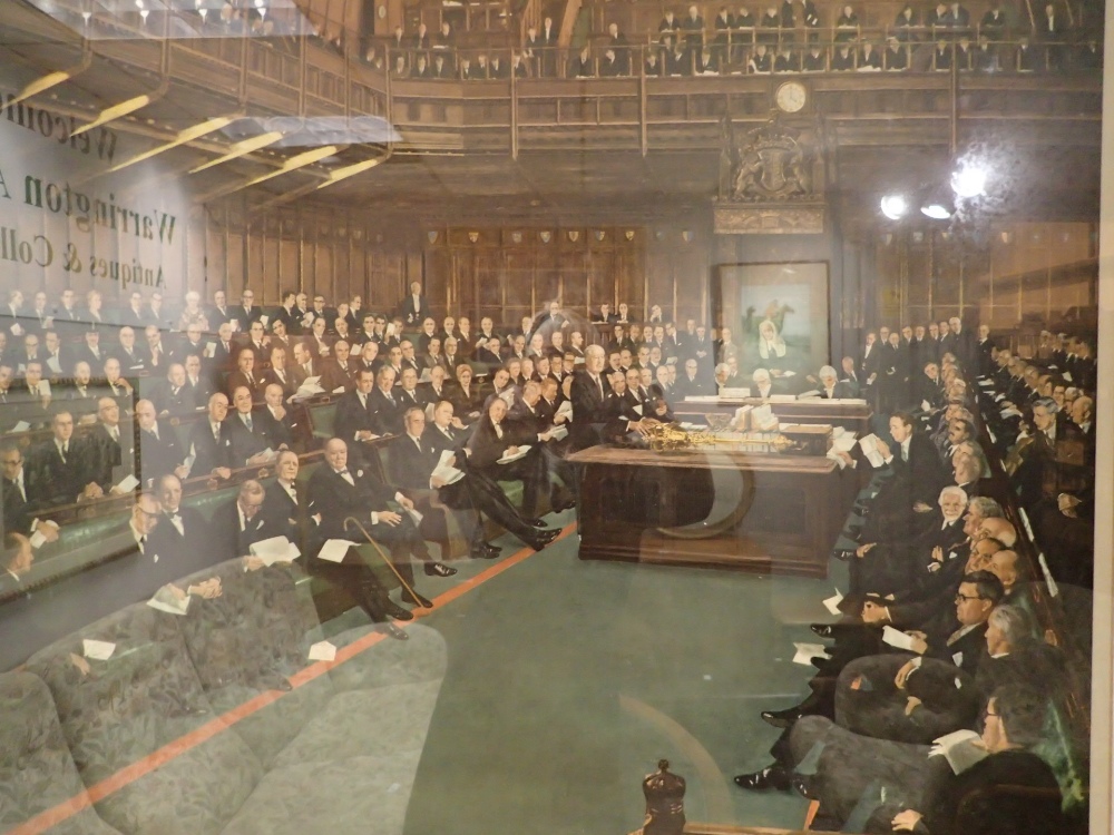 Large framed and glazed print of The Debate On The Address 1st November 1960 House of Commons 80 x