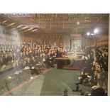 Large framed and glazed print of The Debate On The Address 1st November 1960 House of Commons 80 x