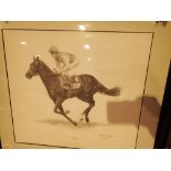 Framed and glazed print of a pencil drawing Dancing Brace WA Neilson 40 x 35 cm