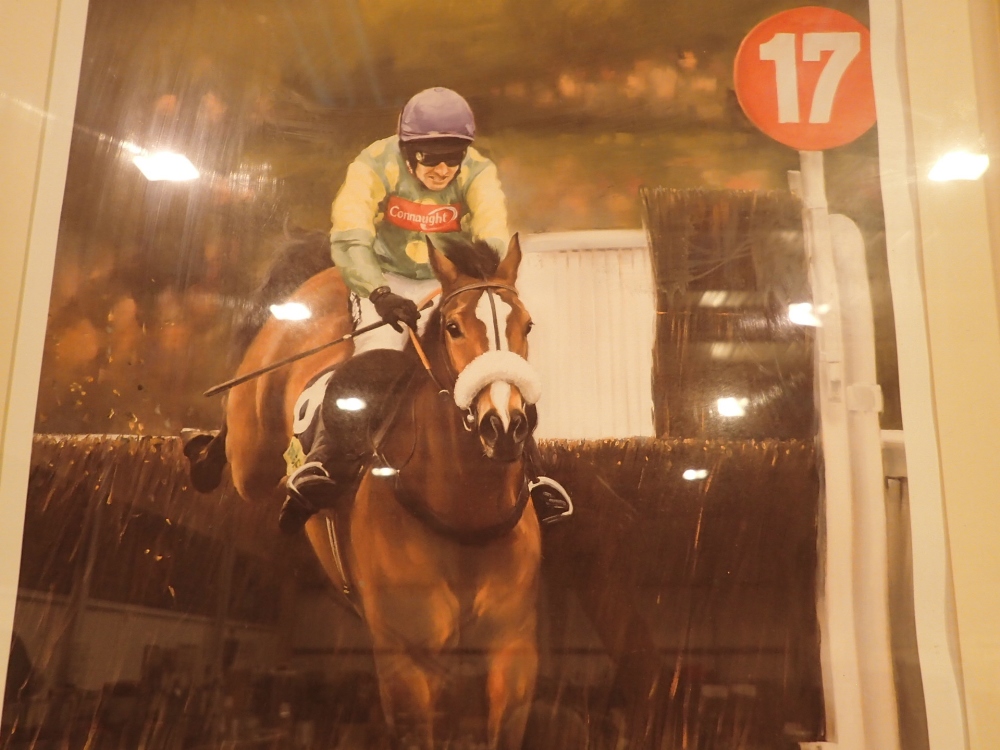 Framed and glazed limited edition Kauto Star signed indistinctly lower left 40 x 50 cm