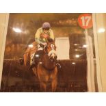 Framed and glazed limited edition Kauto Star signed indistinctly lower left 40 x 50 cm