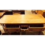 Antique pine table fitted with two small and two large drawers 183 x 76 x 84 cm H