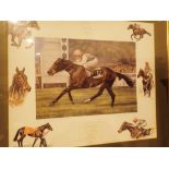 Framed and glazed limited edition collectors series of racing champions number one 37 / 500 Dancing