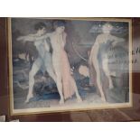 Limited edition Russell Flint print Artemis and Chloe 400/850