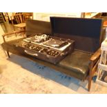 Leather upholstered Mid Century day bed probably G Plan CONDITION REPORT: Item