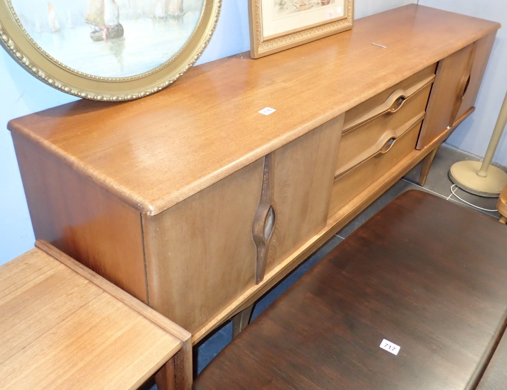 Mid Century Long John sideboard by Stonehill Furniture with two cupboards and three central drawers