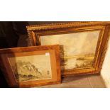 Two framed original paintings of scenic views ( one signed )