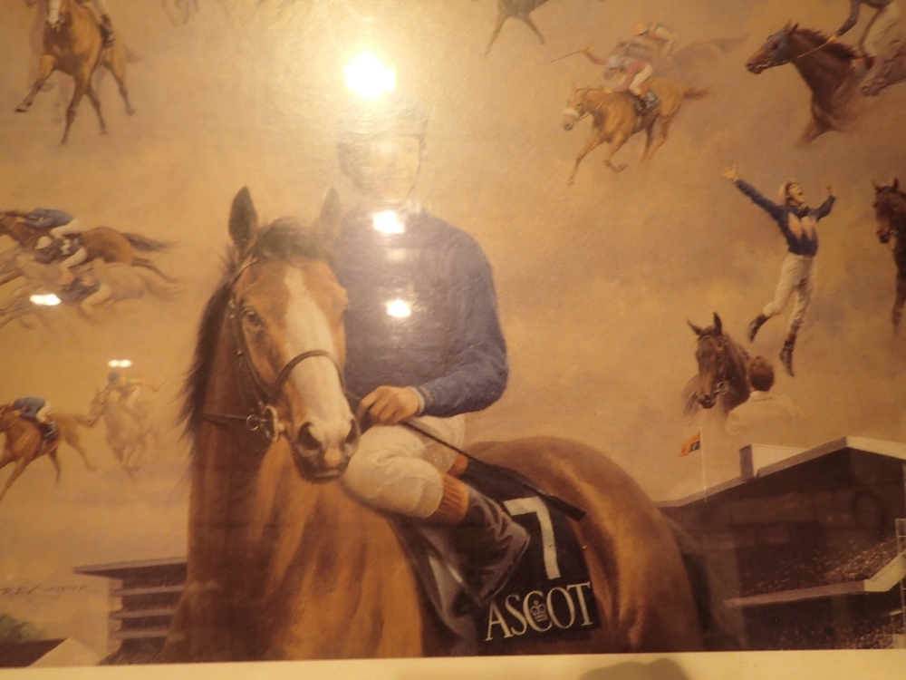 Framed and glazed Frankie Dettoris Ascot Seven print 50 x 35 cm